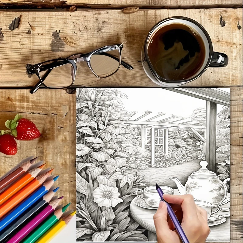 Libro da colorare Tea In The G - Farming And Agriculture recensione e prezzo